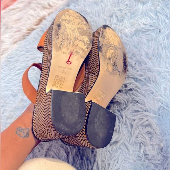 Free People Demi Platform Sandals Tan Leather Boho Sz 39 - Picture 8 of 9